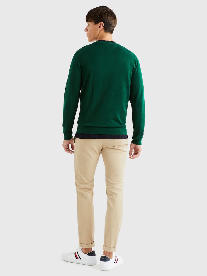 Tommy Hilfiger Signature Crew Neck Men's Sweater Green | shbcW8EsyAWt