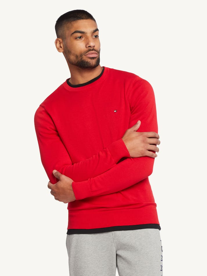 Tommy Hilfiger Signature Crew Neck Men\'s Sweater Red | uV1ErCtaJU9O