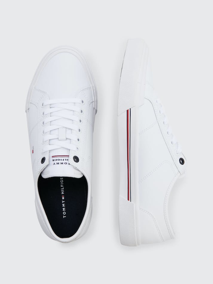 Tommy Hilfiger Signature Detail Flag Embroidery Men's Sneakers White | L7FHY5JC3pt2