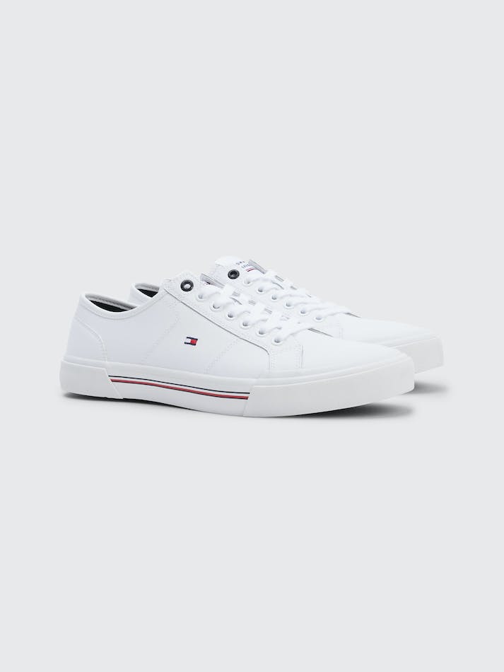 Tommy Hilfiger Signature Detail Flag Embroidery Men\'s Sneakers White | L7FHY5JC3pt2