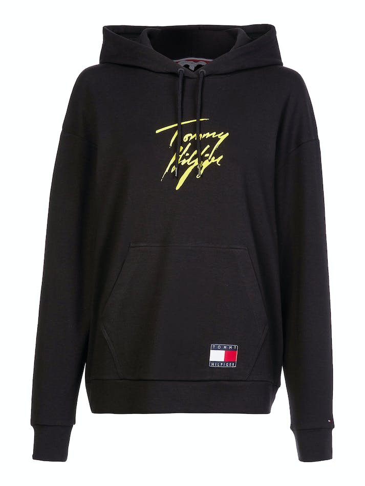 Tommy Hilfiger Signature Logo Women's Hoodie Black | szbit3hQU3CC