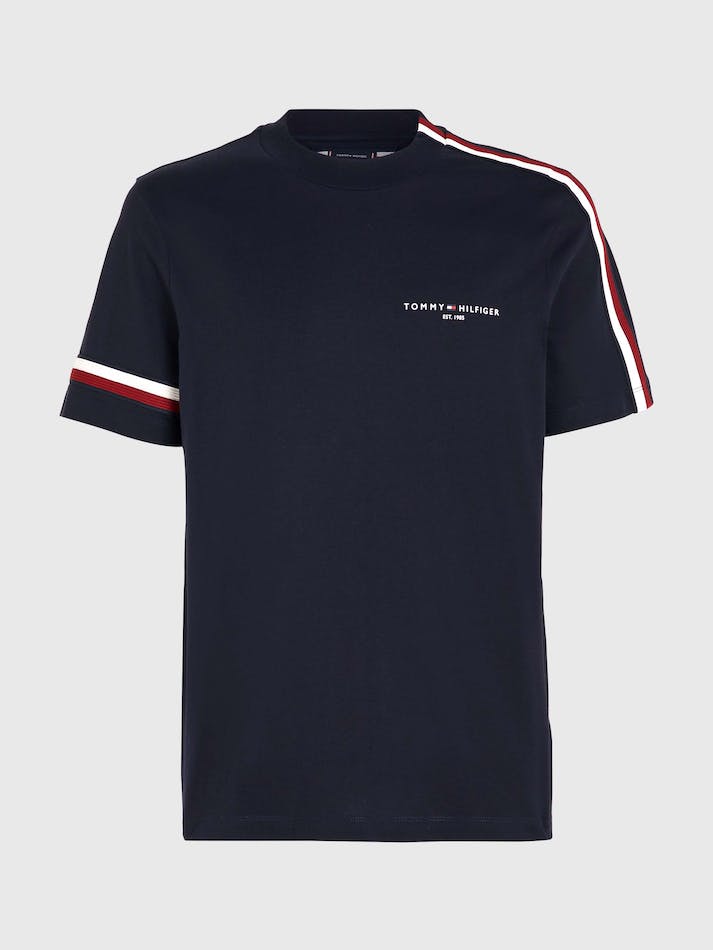 Tommy Hilfiger Signature Tape Men's T Shirts Blue | NZ6sPPIlckuz