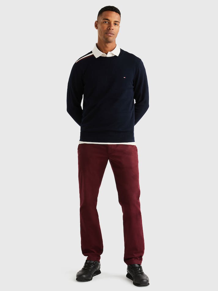 Tommy Hilfiger Signature Tape Organic Cotton Men's Jumpers Blue | NbQ8dePGuNgQ