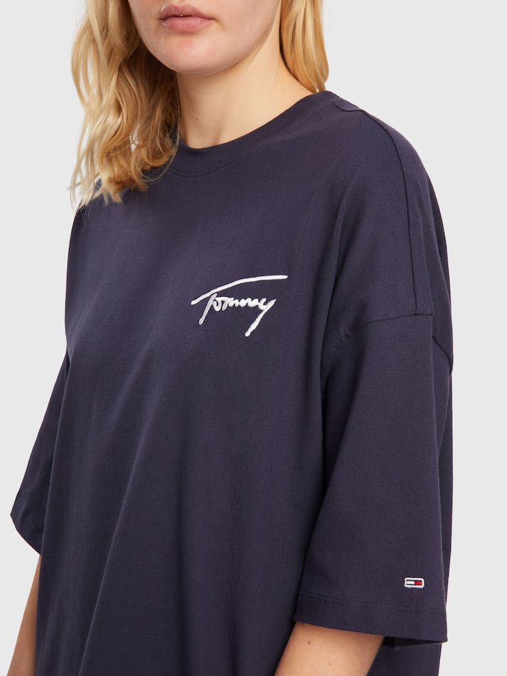 Tommy Jeans Signature Tee Women's Dress Navy | JqTBmJBo6xob