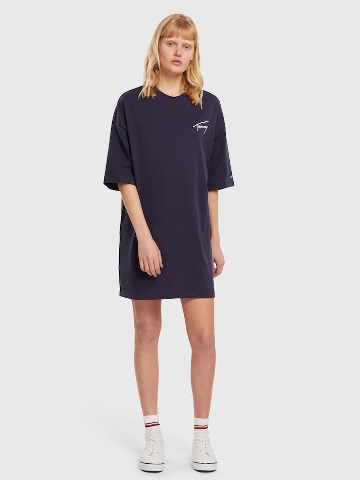 Tommy Jeans Signature Tee Women\'s Dress Navy | JqTBmJBo6xob