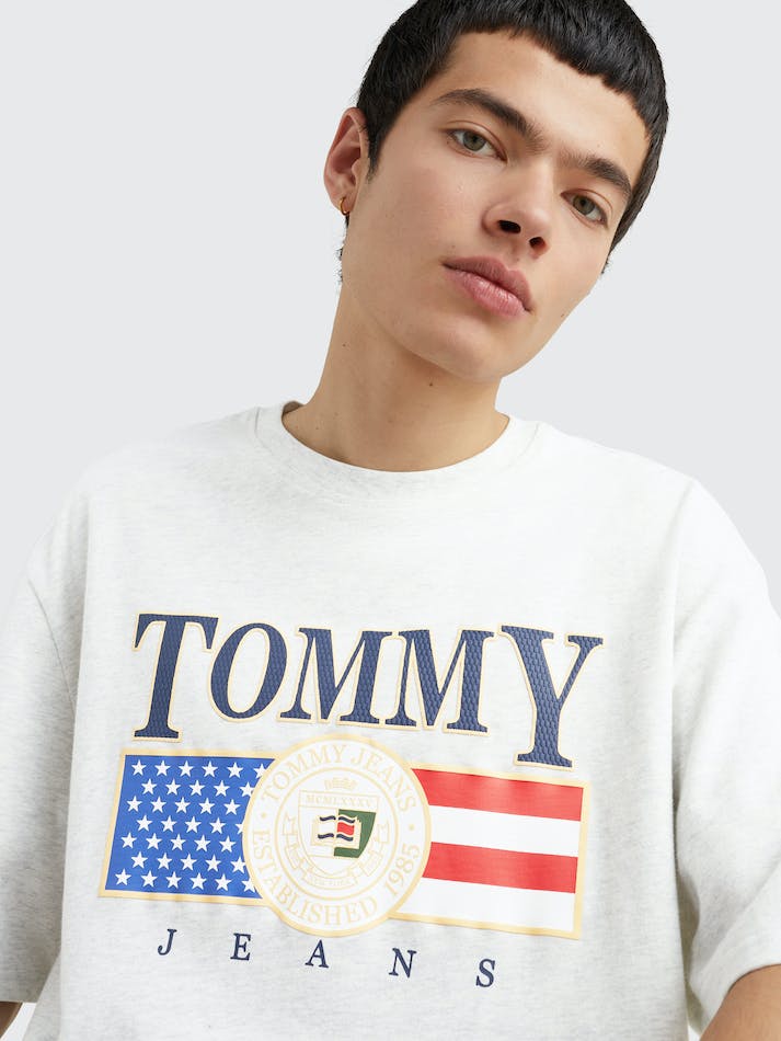 Tommy Jeans Skater Oversized Men's T Shirts Silver Grey | KiJyD9e4WIB7