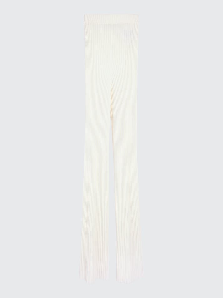 Tommy Hilfiger Skinny Rib-Knit Women's Trousers White | ym9akuCpmoYF