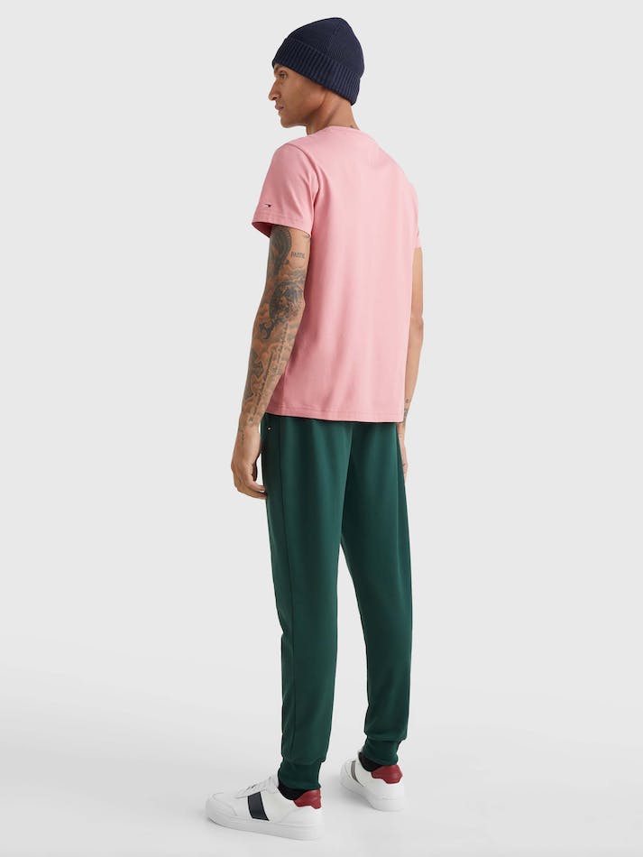 Tommy Hilfiger Slim Fit Organic Cotton Men's T Shirts Pink | HINaG1mq9k5T