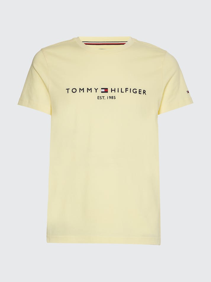 Tommy Hilfiger Slim Fit Organic Cotton Men's T Shirts Lemon | pZxct4HodLfL