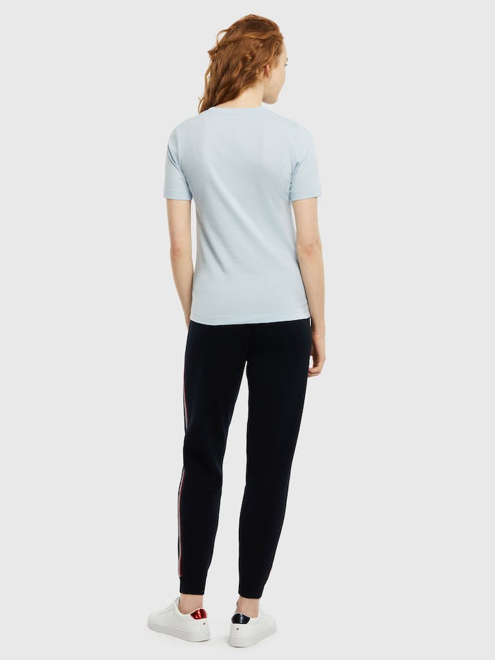 Tommy Hilfiger Slim Graphic Women's T Shirts Blue | ahOUVk3wwdbP