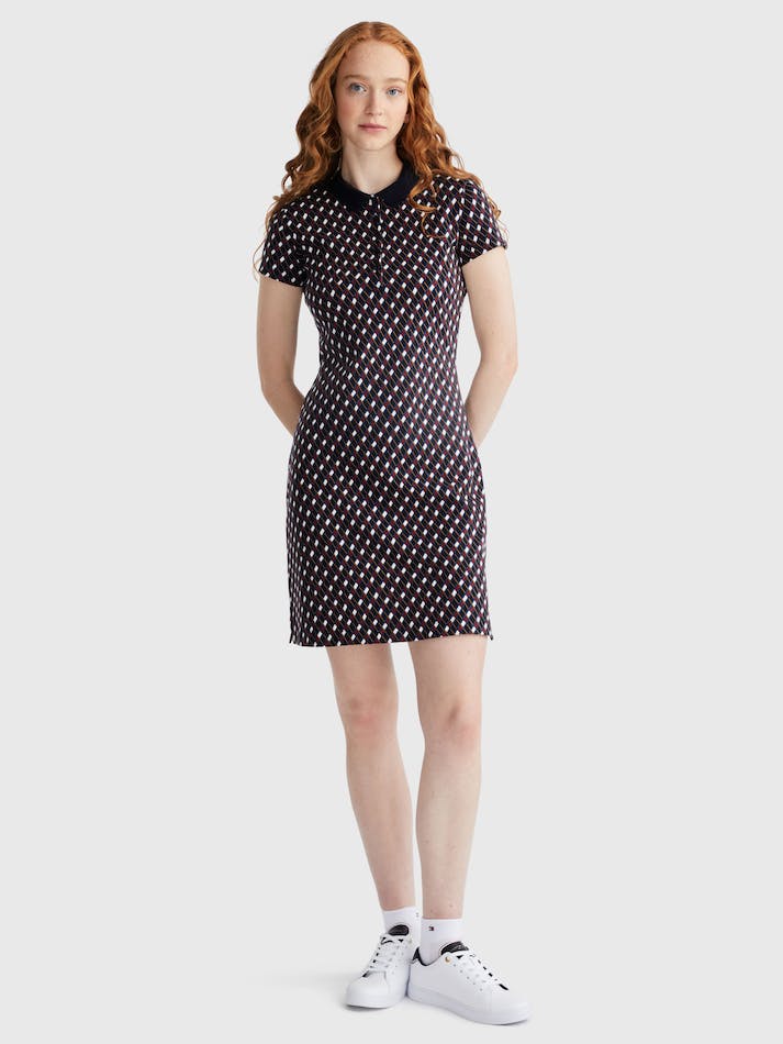 Tommy Hilfiger Slim Printed Polo Women's Dress Blue | W0WzrLfOXmmZ