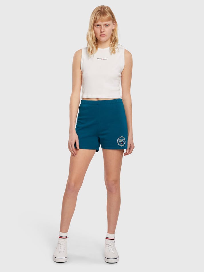 Tommy Jeans Slim Timeless Women's Shorts Petrol | Qtiw1SYXlXNl