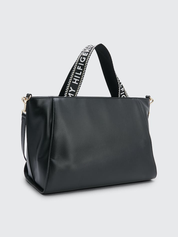 Tommy Hilfiger Spacious Logo Strap Women's Bags Black | 55IHeXMK4URd