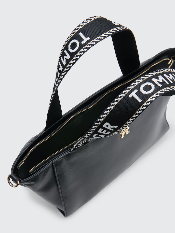 Tommy Hilfiger Spacious Logo Strap Women's Bags Black | 55IHeXMK4URd