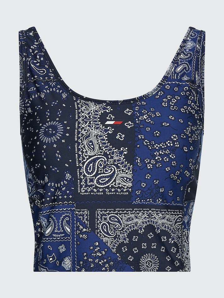 Tommy Hilfiger Sport 2-in-1 Cropped Tank Women's Tops Bandana Patchwork | zIBTP8iN1z8p