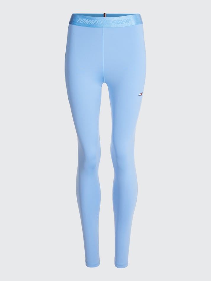 Tommy Hilfiger Sport Essential Full Length Mid Rise Tape Women's Leggings Blue | YMRxuCFWUP2s