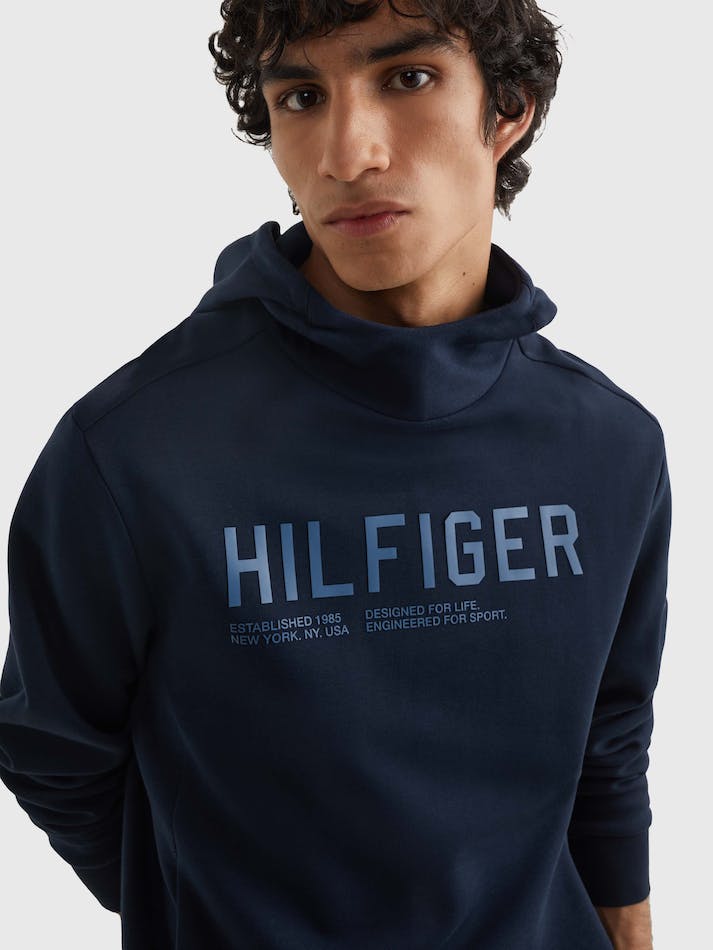 Tommy Hilfiger Sport Graphic Casual Fit Men's Hoodie Blue | 2KhE0ehatv8i