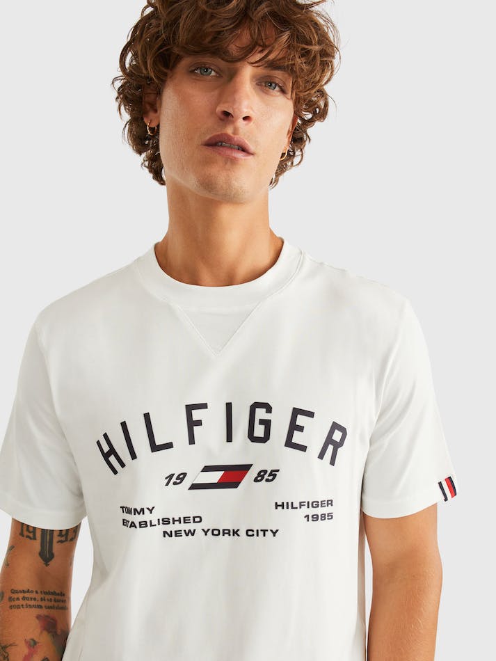 Tommy Hilfiger Sport Graphic Logo Men's T Shirts White | IJrhQSMVC9He