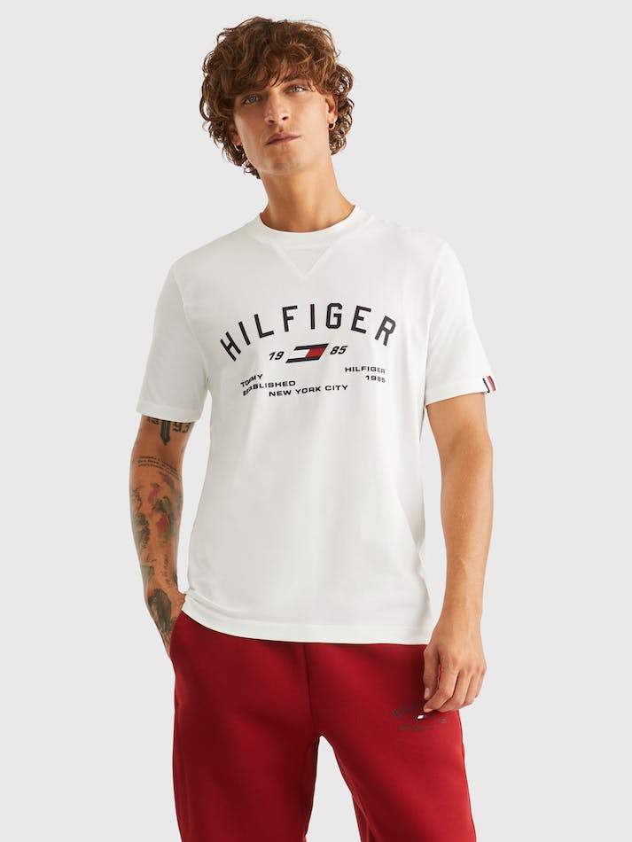 Tommy Hilfiger Sport Graphic Logo Men\'s T Shirts White | IJrhQSMVC9He