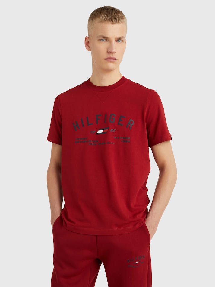 Tommy Hilfiger Sport Graphic Logo Men's T Shirts Red | ssJMvAYxlPAW