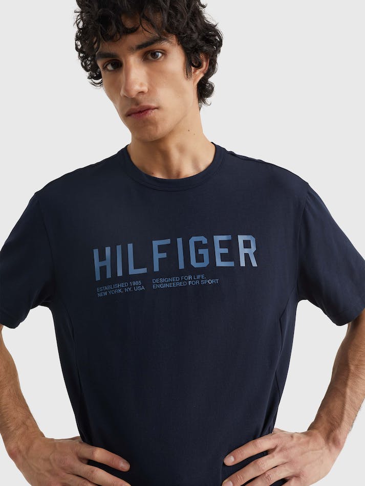 Tommy Hilfiger Sport Logo Casual Fit Men's T Shirts Blue | fiXFyfP1Sf28