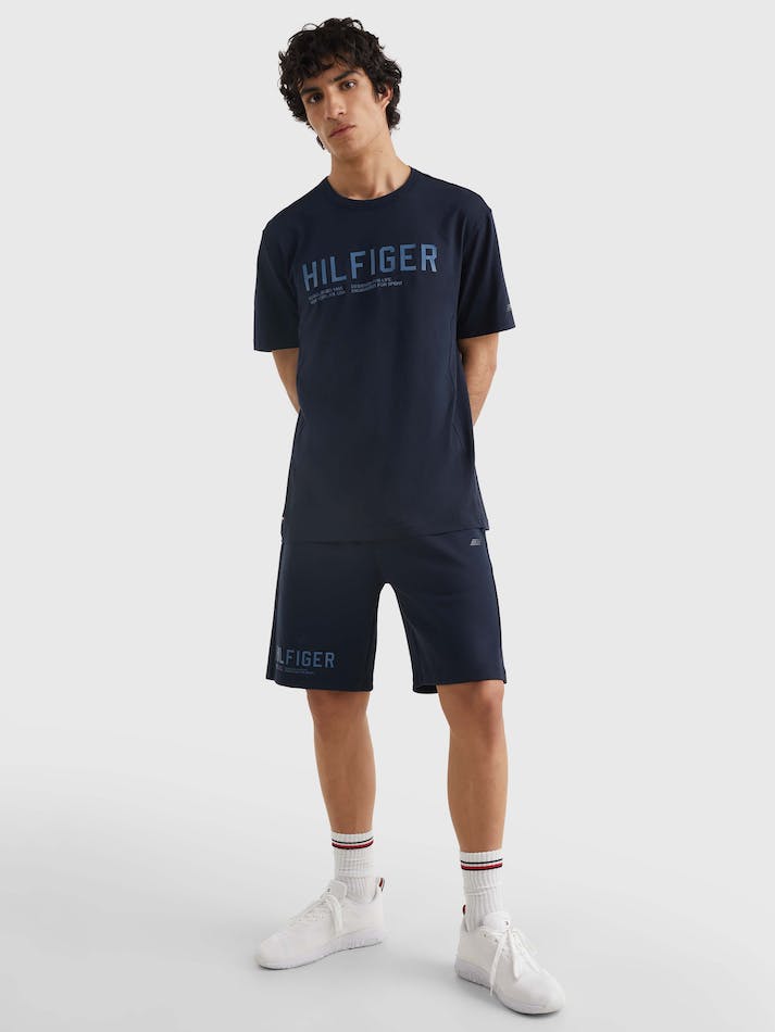 Tommy Hilfiger Sport Logo Casual Fit Men\'s T Shirts Blue | fiXFyfP1Sf28