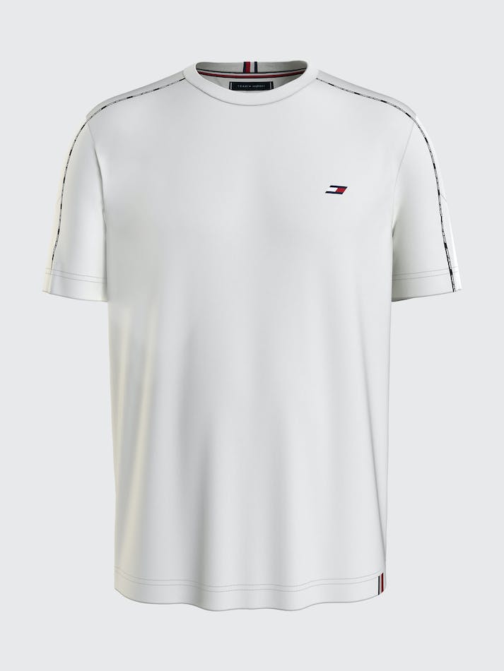 Tommy Hilfiger Sport Logo Piping Men's T Shirts White | E486gnyntRqt