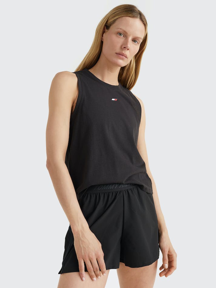 Tommy Hilfiger Sport Mesh Tank Women's Tops Black | r7iVAbSls5vu