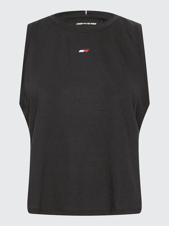 Tommy Hilfiger Sport Mesh Tank Women's Tops Black | r7iVAbSls5vu