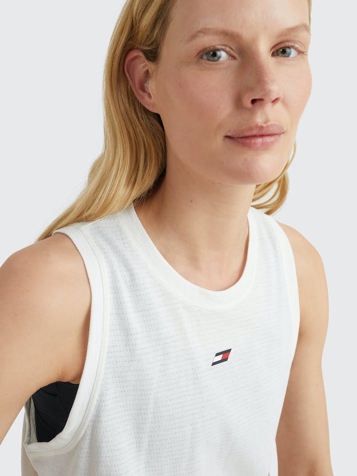 Tommy Hilfiger Sport Mesh Tank Women's Tops White | UrASnhwUUGNG