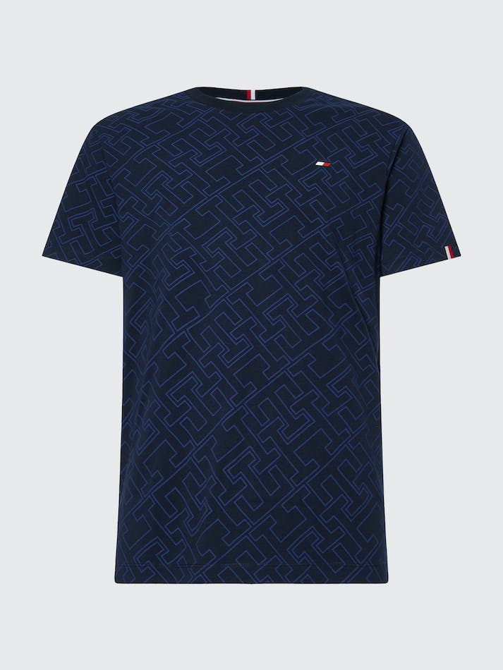 Tommy Hilfiger Sport Monogram Men's T Shirts Blue | jpmTJxyD4MTm