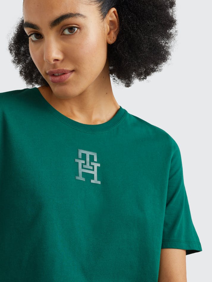 Tommy Hilfiger Sport Monogram Women's T Shirts Green | bYBYNtrsjDKA