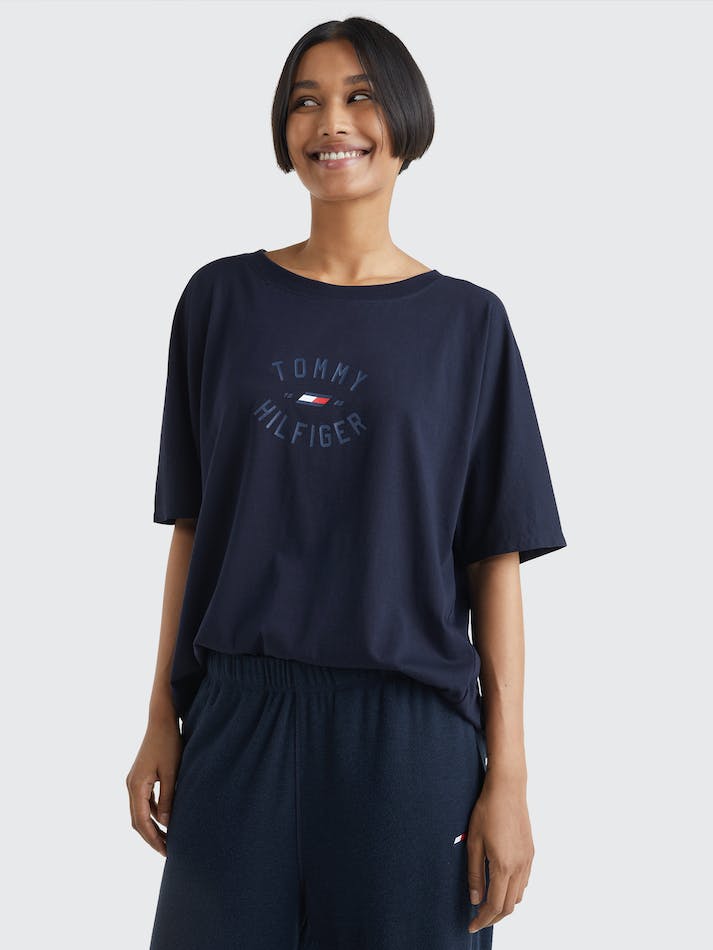 Tommy Hilfiger Sport Relaxed Fit Graphic Women's T Shirts Blue | DhSzBudUqkJ8