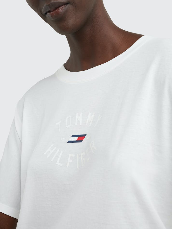 Tommy Hilfiger Sport Relaxed Fit Graphic Women's T Shirts White | mB52yt6Qm7Tl