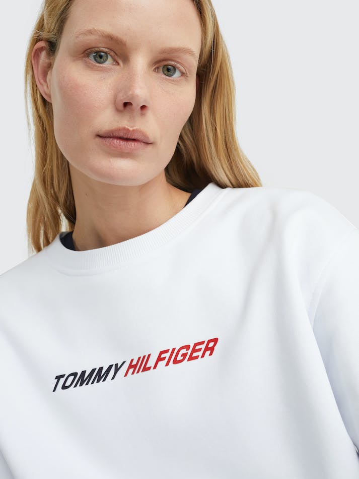 Tommy Hilfiger Sport Relaxed Fit Women's Sweatshirt White | tVwBj9yqeTew