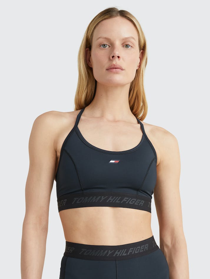 Tommy Hilfiger Sport Seam Detail Low Support Women's Bras Black | WLYoF1ZEJOTo