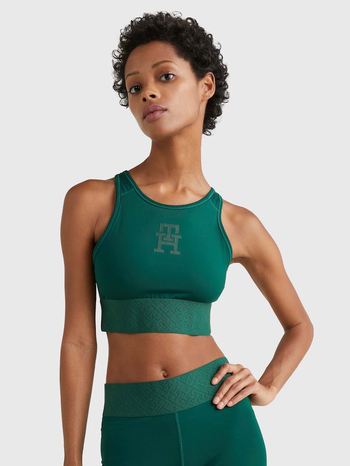 Tommy Hilfiger Sport TH Cool Medium Support Women's Bras Green | 3JVYWf30mqvI