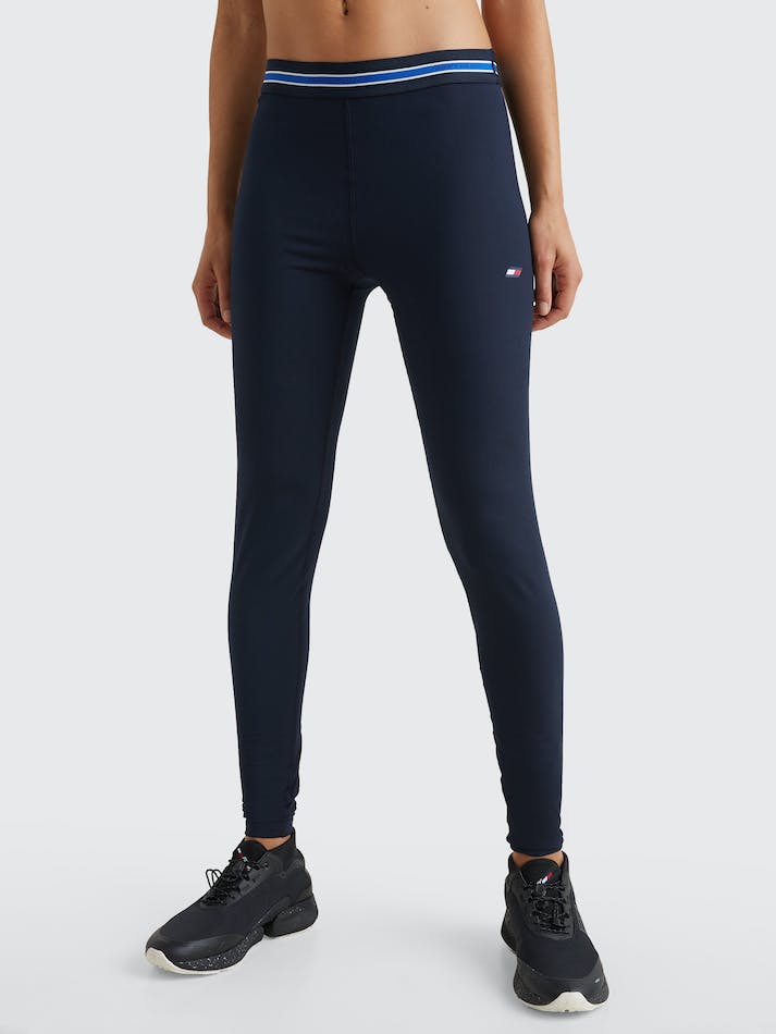 Tommy Hilfiger Sport Tape Full Length Women's Leggings Blue | OZgpb397Hv2D