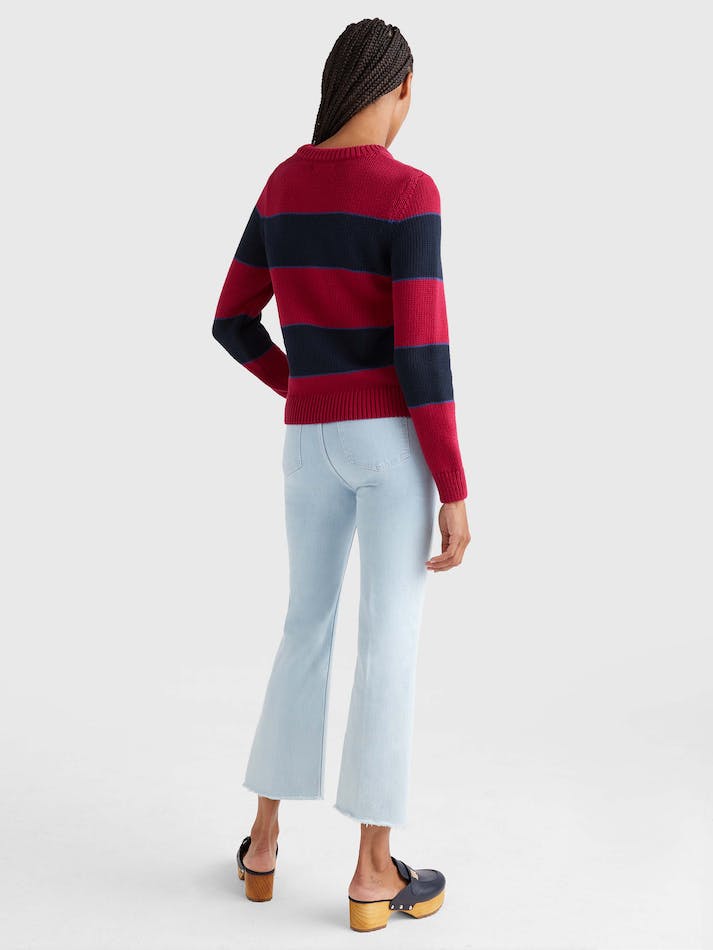 Tommy Hilfiger Stripe Button Closure Women's Jumpers Stripes / Royal | Dd6dLl6VehL9