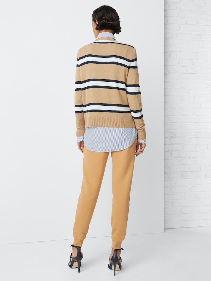 Tommy Hilfiger Stripe Crew Neck Wool Women's Jumpers Khaki | 4aYekiIYny44