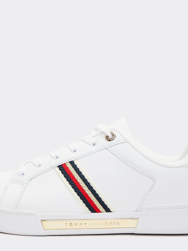 Tommy Hilfiger Striped Women's Sneakers White | hKg4qJCa9Fcx