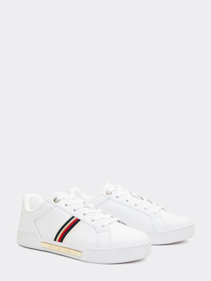 Tommy Hilfiger Striped Women's Sneakers White | hKg4qJCa9Fcx