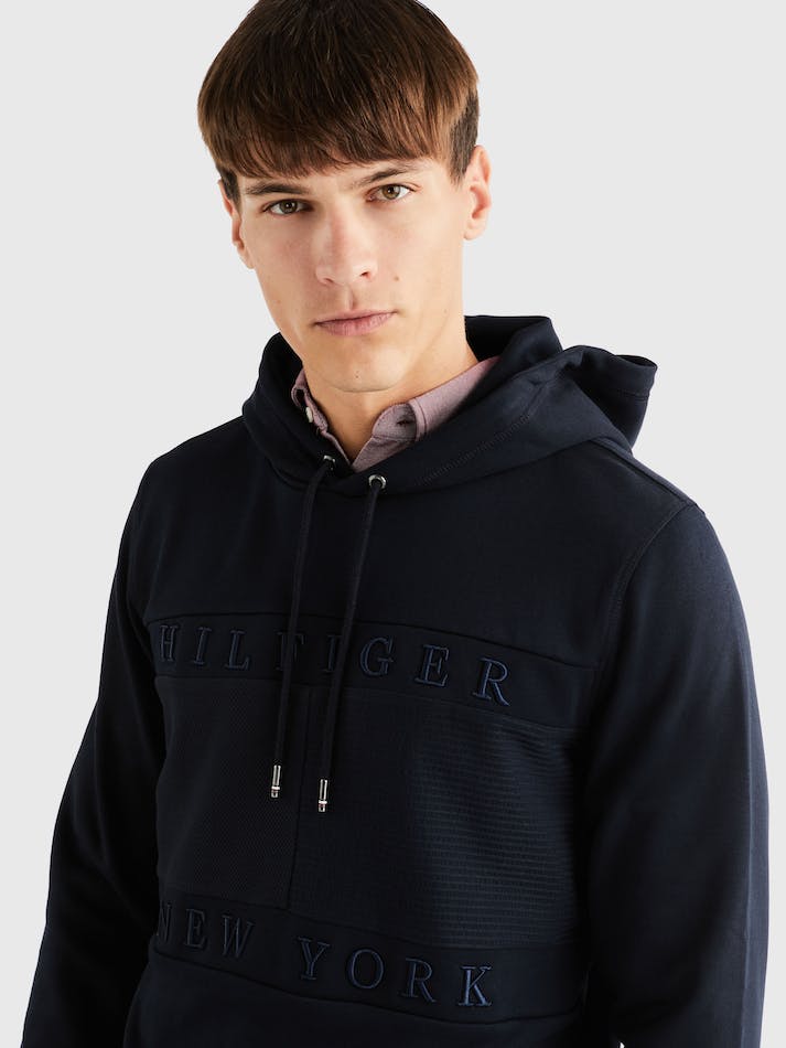 Tommy Hilfiger Structure Men's Hoodie Blue | nEnsIgjwIHAh