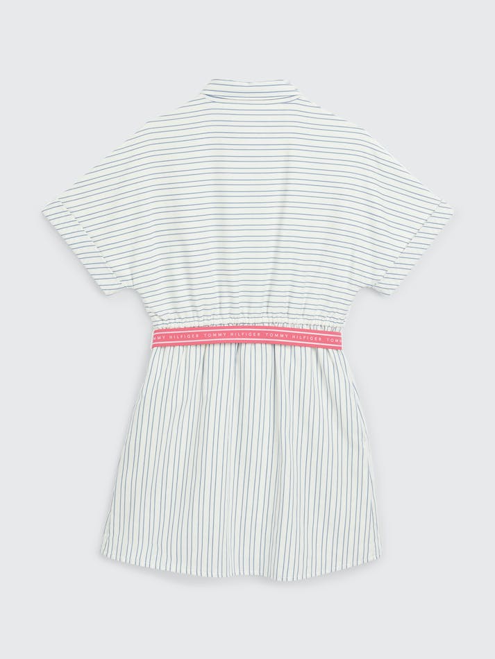 Tommy Hilfiger Structured Stripe Kids' Dress White Stripes | aZ8LdHc6rTxR