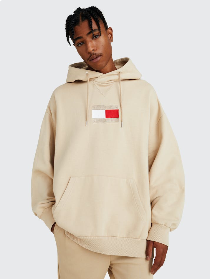 Tommy Jeans Sueded Tonal Logo Unisex Hoodie Horseradish | T3TNeWohG7dG