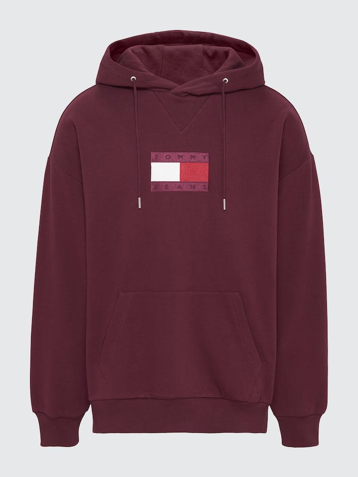 Tommy Jeans Sueded Tonal Logo Unisex Hoodie Dark Red | cDFC169oteK6