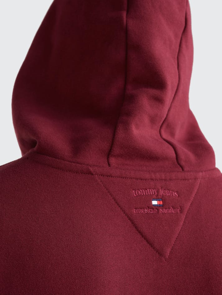 Tommy Jeans Sueded Tonal Logo Unisex Hoodie Dark Red | cDFC169oteK6