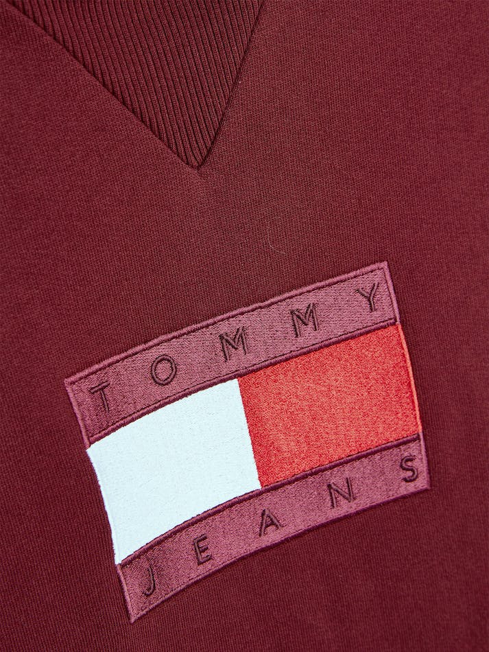 Tommy Jeans Sueded Tonal Logo Unisex Hoodie Dark Red | cDFC169oteK6