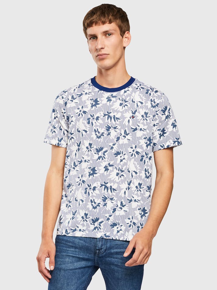 Tommy Hilfiger Summer Print Men\'s T Shirts Blue | PeDWpy56TScl