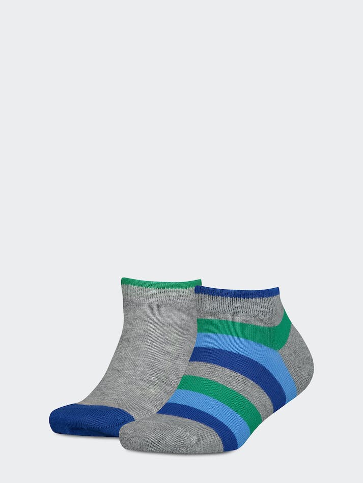 Tommy Hilfiger TH Basic Stripe Quarter Kids\' Socks Green / Blue | ZYZMv9EosrCG